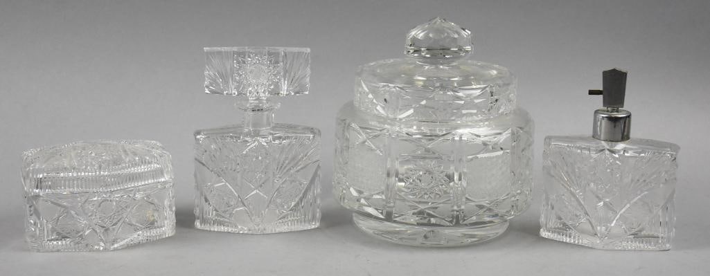 Vintage Cut Crystal Vanity Perfumes & Powder Jars (1 of 7)