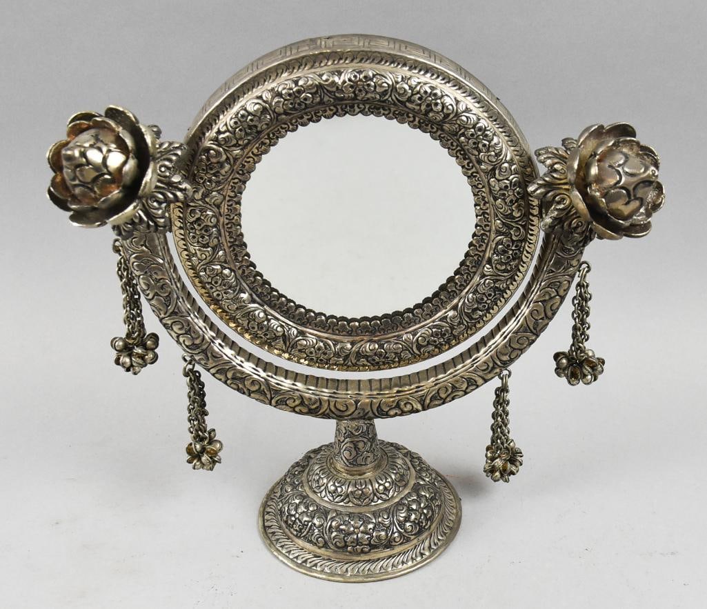 India Handmade Silver Table Mirror (1 of 9)