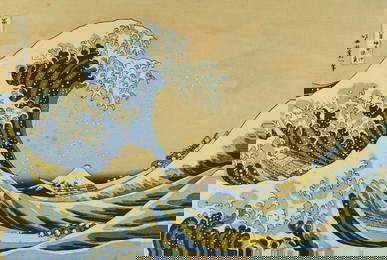 Katsushika Hokusai The Great Wave c1830 Woodblock Print