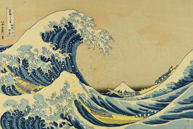 Katsushika Hokusai The Great Wave c1830 Woodblock Print