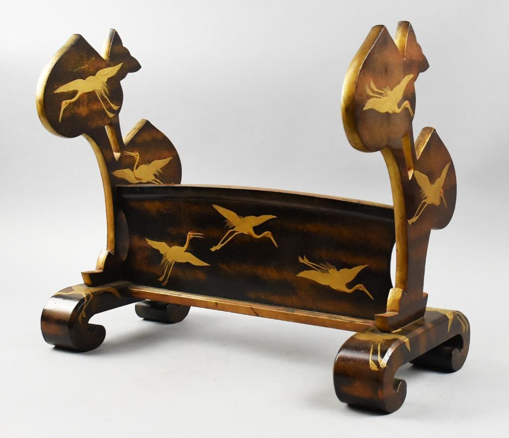 Vintage Japanese Katana Kake/Sword Rack w/ Cranes (1 of 9)