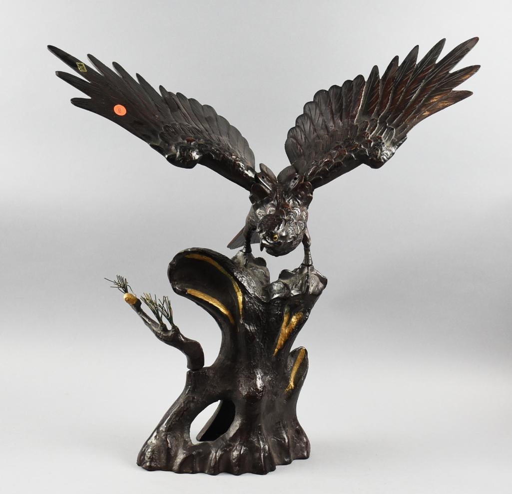 Vintage Japanese Cast Iron Landing Eagle, NOS (1 of 9)