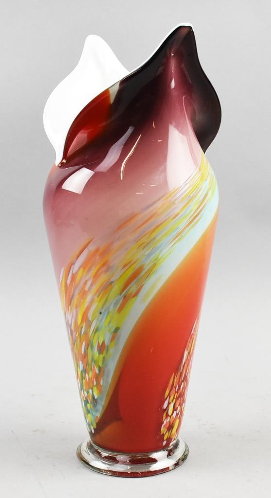 Vintage Murano Pulled and Cased Glass Vase (1 of 7)