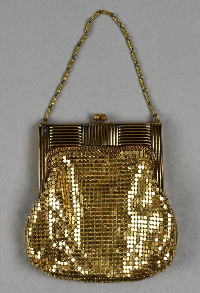 c1930 Whiting & Davis Gold Tone Mesh Purse (1 of 5)