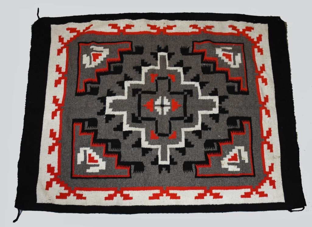 Vintage Navajo Ganado Storm Area Rug - 58" x 59" (1 of 5)