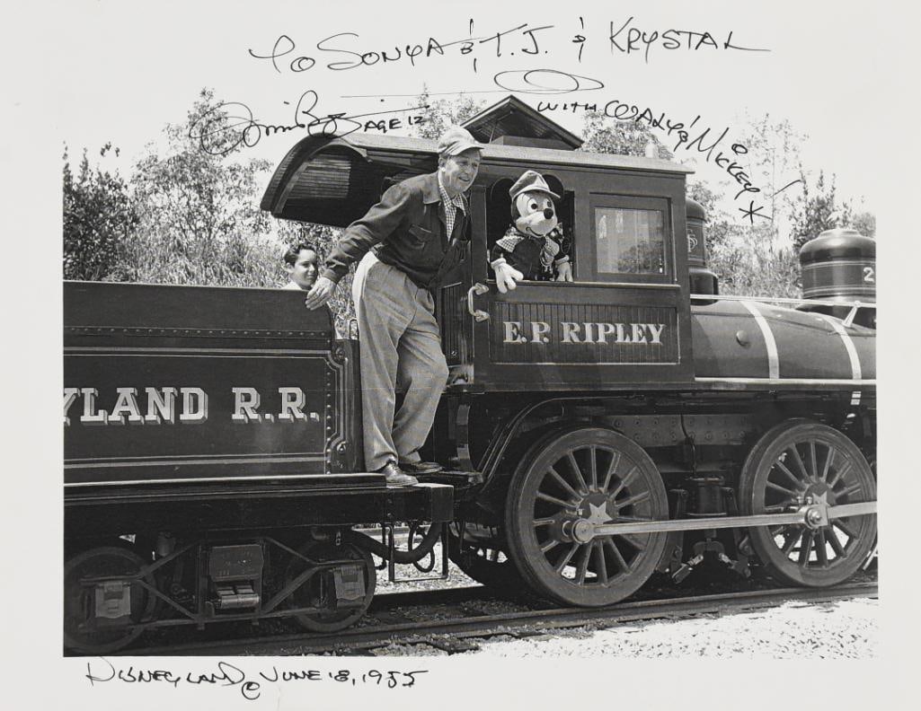 1955 Signed Walt Disney Mickey E.P. Ripley Santa F Train (1 of 5)