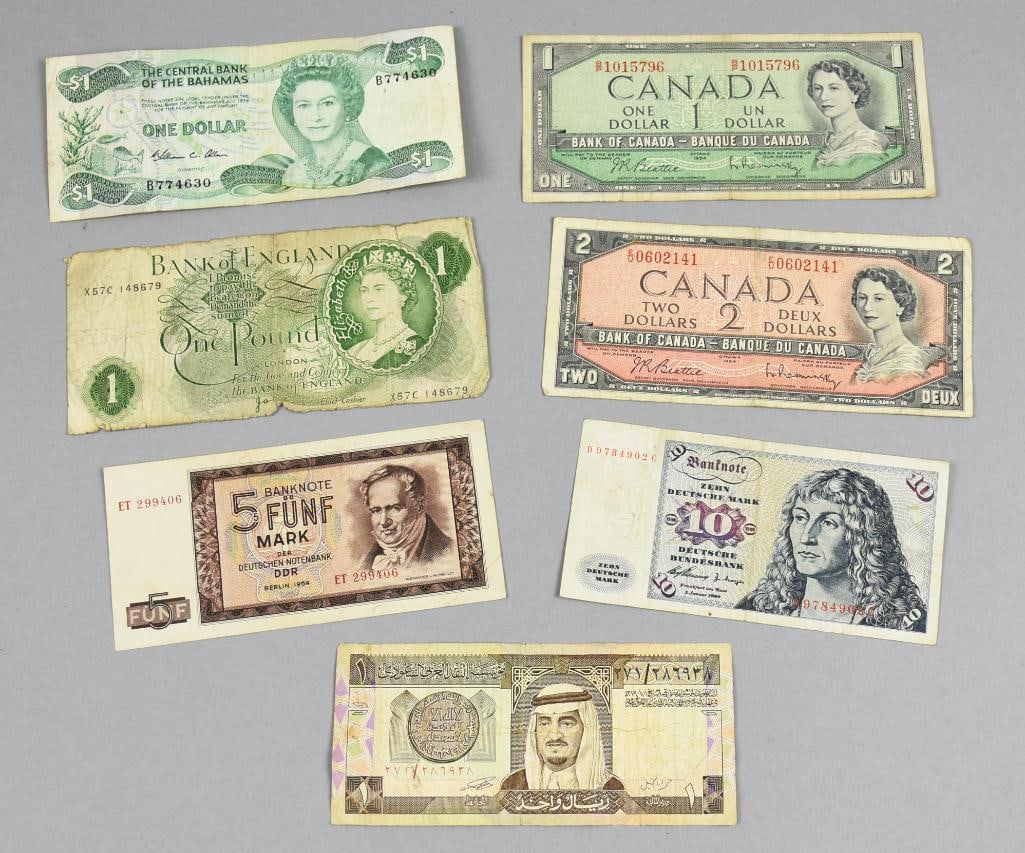 Vintage Misc Foreign Currency, Canada, Germany, Plus (1 of 2)