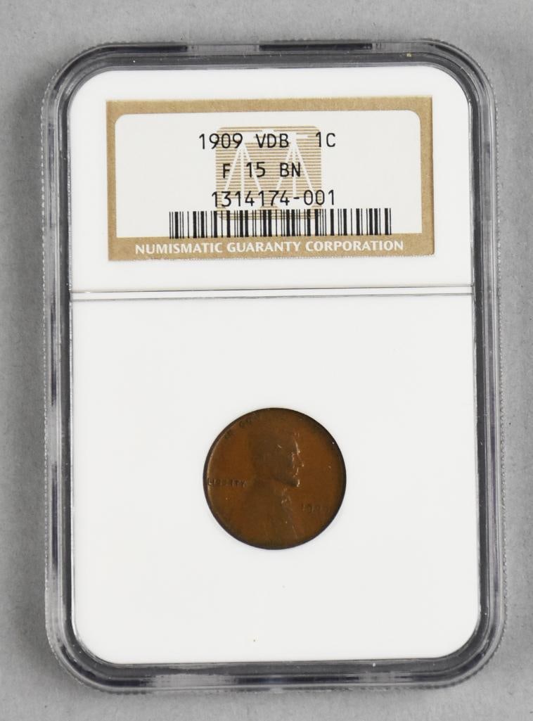 1909 VDB Penny, Numismatic Guaranty Corp-Very Fine (1 of 4)