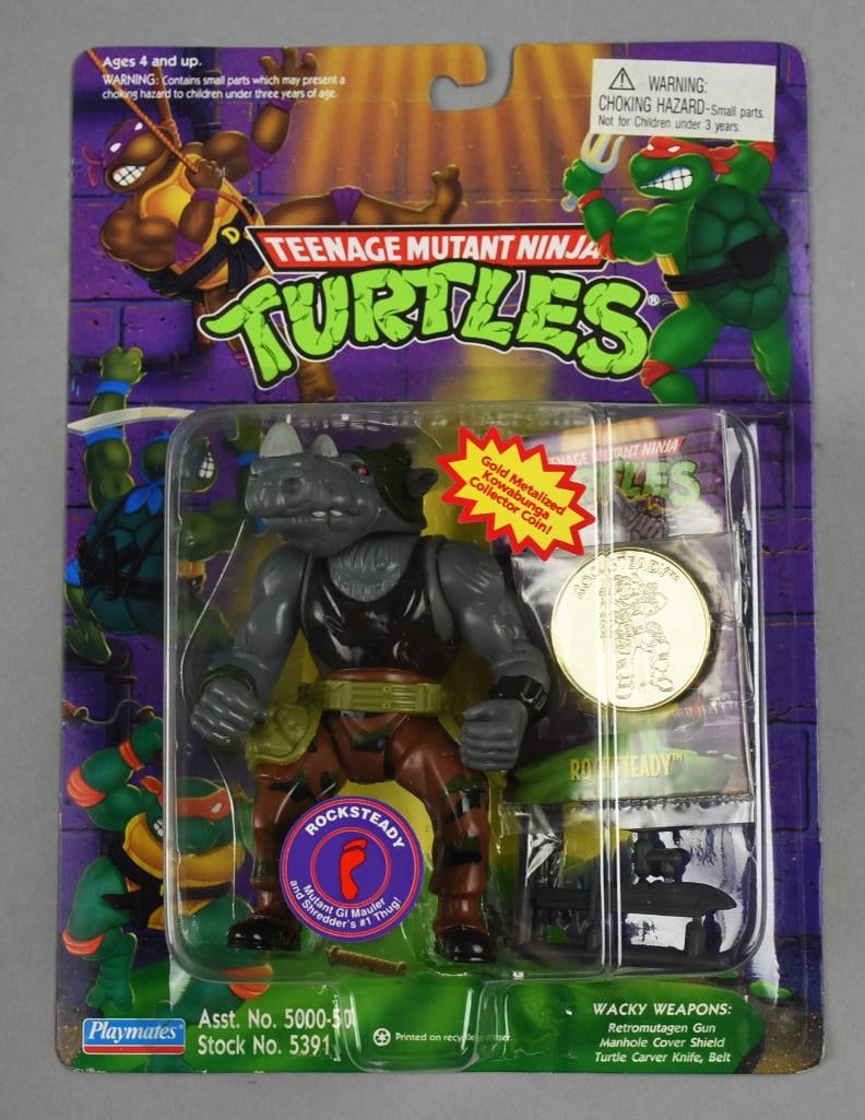 Teenage Mutant Ninja Turtles, Rocksteady-Carded- NOS: Playmates Teenage Mutant Ninja Turtles, Rocksteady-Carded- NOS. From the home of the largest toy collector on the west coast.