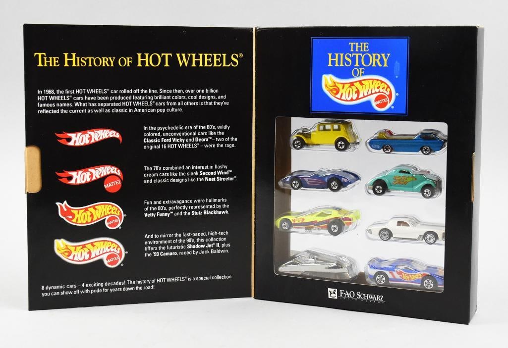 FAO Schwarz-Mattel The History of Hot Wheels, MIB - NOS: FAO Schwarz Mattel The History of Hot Wheels, Mint in Box - NOS. From the home of the largest toy collector on the west coast.