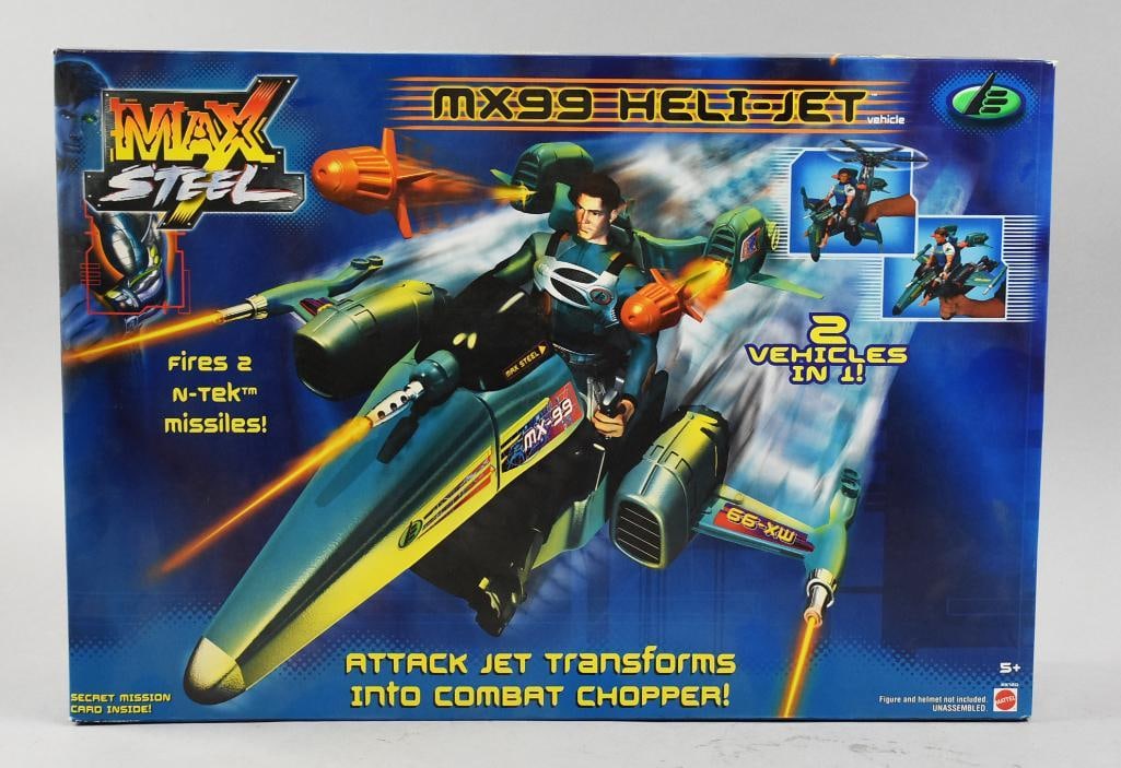Mattel Max Steel MX99 Heli Jet, Sealed, Mint in Box-NOS: Mattel Max Steel MX99 Heli Jet, Sealed, Mint in Box-NOS. From the home of the largest toy collector on the west coast.