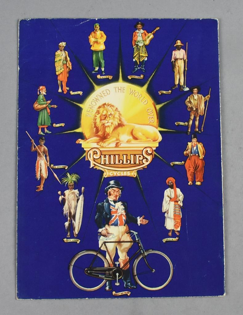 Vintage Phillips Cycles, Bicycle Advertising Brochure MCM: Great piece of bicycle memorabilia in this brochure from Phillips Cycles. The bikes appear to be possibly early 1950s, definitely post-war. Each bike featured has all the specs you would need and show