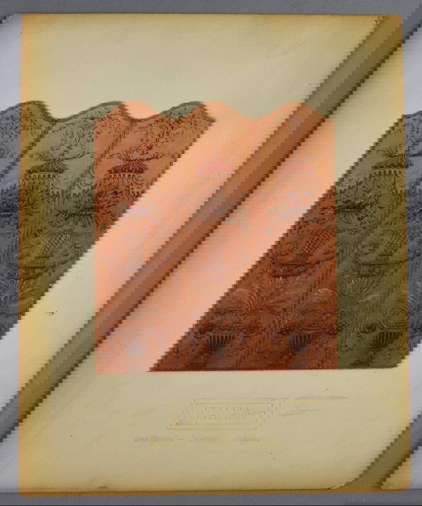 Art Deco Ht Lockwood Hand Painted Italian Leather Screen Design Auction