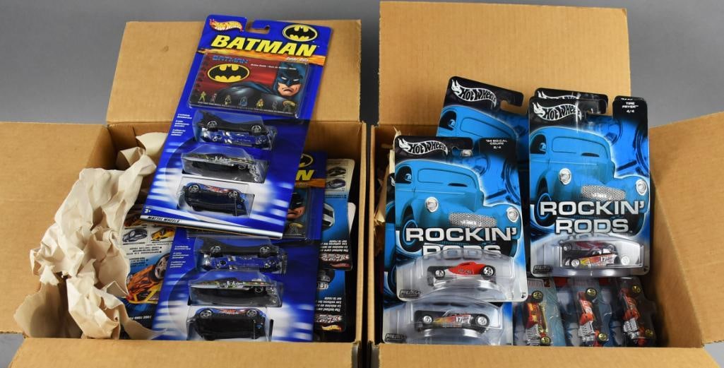 (57) Hot Wheels 1992 Hot Tunerz & More, Carded, NOS: Lot is 57 Hot Wheels 1992 Hot Tunerz & More, Carded, NOS. 23 Hot Tunerz, two Batman?3 car packs, 12 Fire Department Rods, 7 Hotrods, five of each?Rockin' Rods and Pro Circuit, two of each Stockerz, Pu