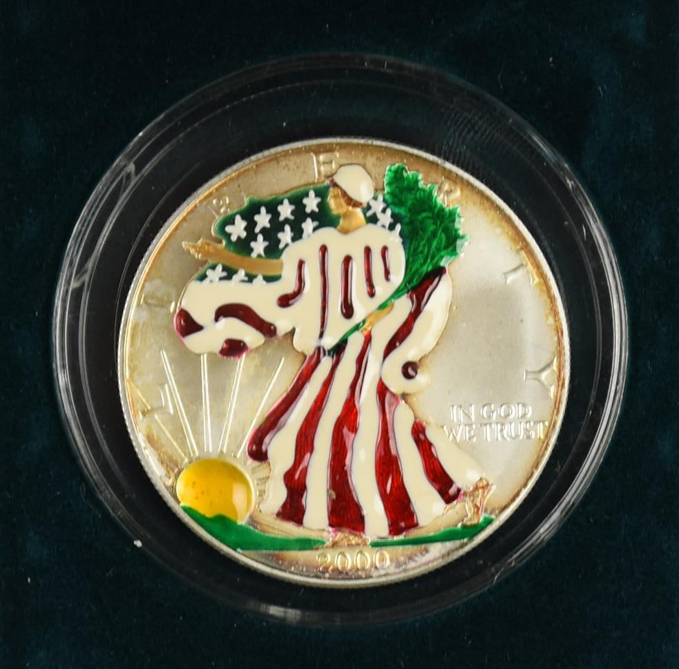 2000 Silver Eagle, Full Color w/ COA-Presentation Box (1 of 5)