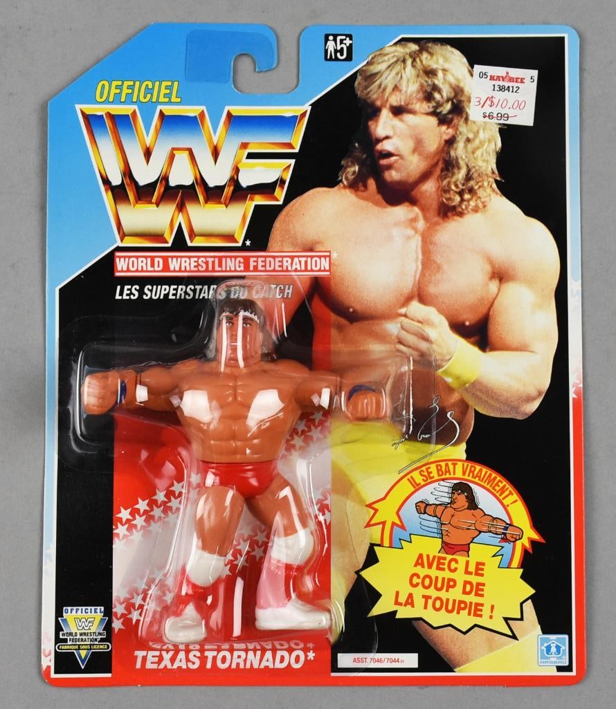 WWF Texas Tornado w/ The Top Shot French- Carded - NOS: French Hasbro WWF Texas Tornado w/ The Top Shot - Carded - NOS. From the home of the largest toy collector on the west coast.