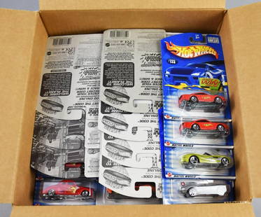 (85) 2000-01 Hot Wheels Basic Blue Card Asmt-Carded-NOS: Lot is 85 2000-01 Hot Wheels Basic Blue Card Assortment-Carded-NOS. Appear to be all race cars. From the home of the largest toy collector on the west coast.