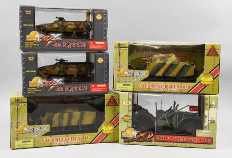 (5) Ultimate Soldier Tanks and Command Car, MIB-NOS: Lot is five Ultimate Soldier Tanks and Command Car, MIB-NOS.