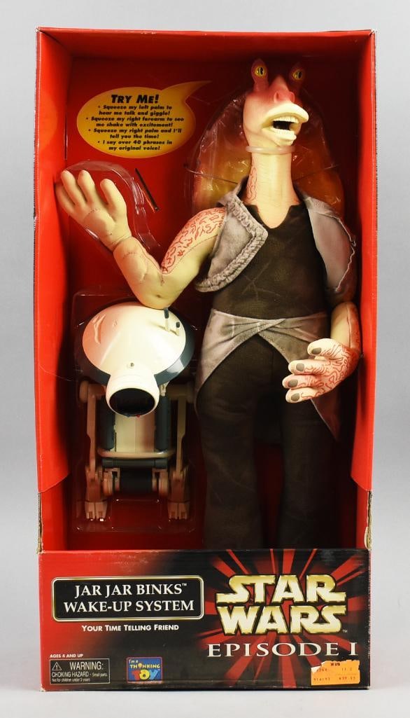 Think Toys Jar Jar Binks, Star Wars Epi I, Wake-Up System NOS (1 of 2)
