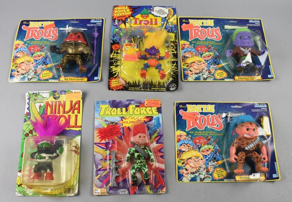 (6) HasbroTrolls, Battle Troll, Troll Force Action Figs-NOS (1 of 2)