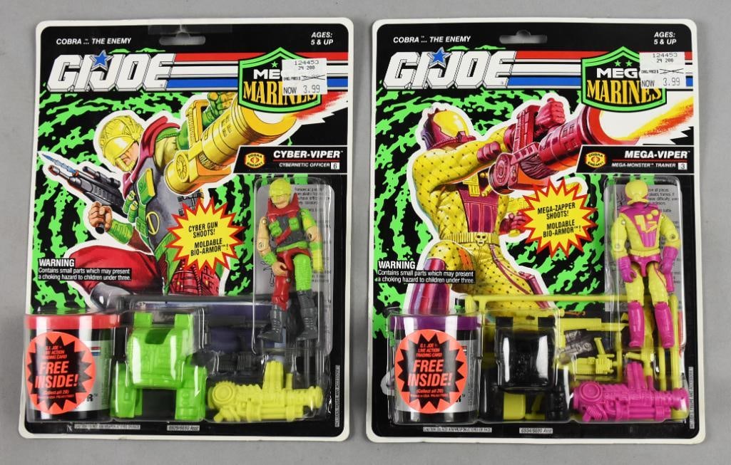 (2) 1992 Hasbro GI Joe Mega Viper-Cyber Viper-MOC-NOS: Pair 1992 Hasbro GI Joe Mega Viper-Cyber Viper-MIP-NOS.