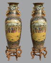 Palace Size Japanese Satsuma Palace Vases-China Made