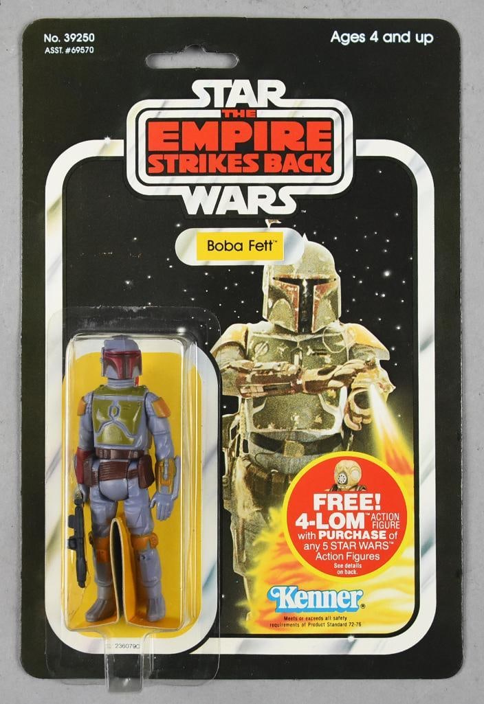 1982 Boba Fett Star Wars 47 Back Empire Strikes Back-MOC: 1982 Kenner Boba Fett Star Wars 47 Back Empire Strikes Back-MOC. Single owner collection from the largest toy collector on the West Coast. Rare piece.