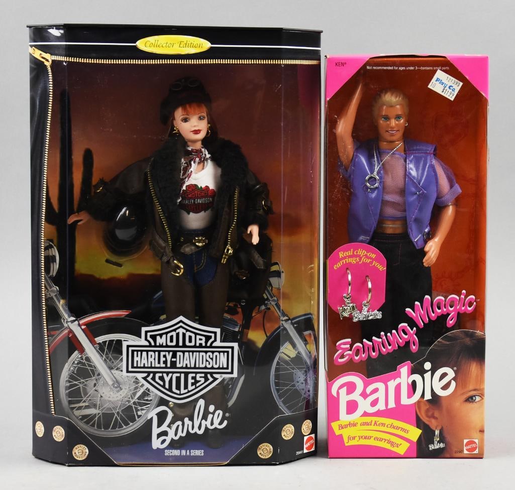 1993 Magic Earring Ken & 1998 Harley Davidson Barbie-NRFB: 1993 Magic Earring Ken & 1998 Harley Davidson Barbie-NRFB. Single owner collection from the largest toy collector on the West Coast.