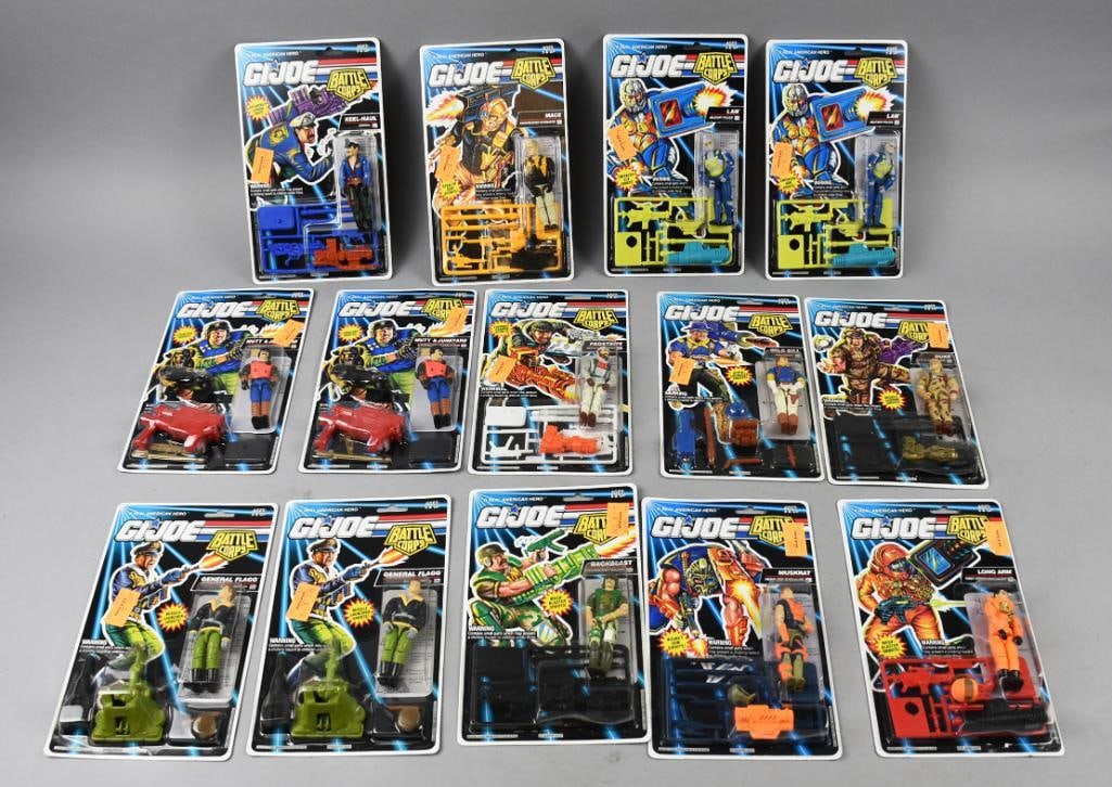 (14) 1992-93 Hasbro GI Joe Battle Corps-Carded-NOS: Lot is 14 1992-93 Hasbro GI Joe Battle Corps-Carded-NOS. Consists of Keel Haul, Mace, Frostbite, Wild Bill, Duke, Long Arm, Arah and Backblast. Two of each: Leatherneck, Mutt & Junkyard and Law. Singl