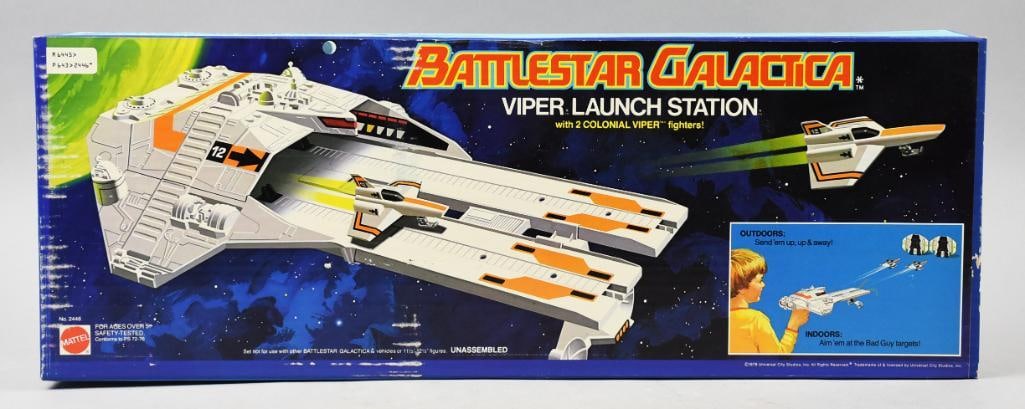 1978 Mattel Battlestar Galactica Viper Launch Station-MIB: 1978 Mattel Battlestar Galactica Viper Launch Station-MIB. Single owner collection from the largest toy collector on the West Coast.