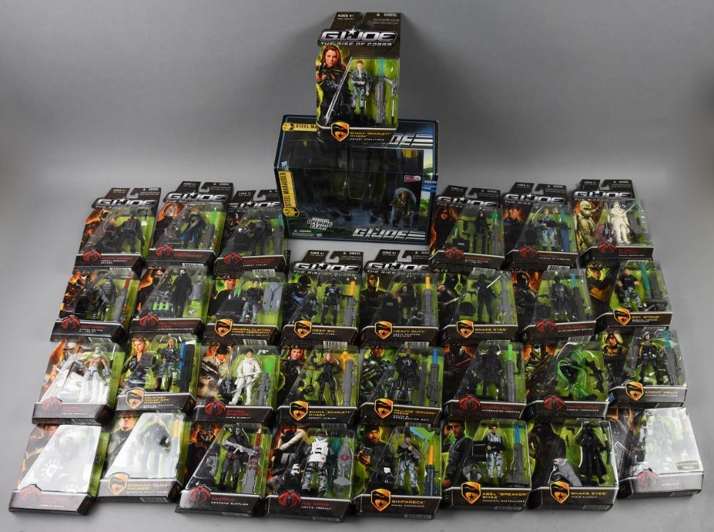 (32) GI Joe Action Figures & Steel Marauder-MOC-NOS: Lot is 32 GI Joe Action Figures & Steel Marauder-MOC-NOS. Includes but not limited to: Snake Eyes, Zartan, Baroness, Sgt. Stone, Heavy Duty, Storm Shadow, Cobra Commander, Conrad "Duke" Hauser. Also i