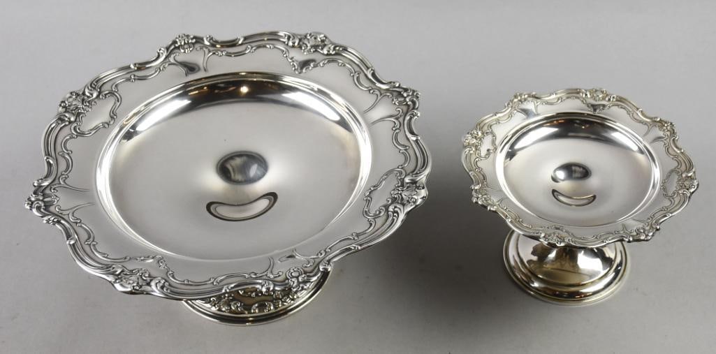 Vintage Gorham Mfg Chantilly Duchess Sterling Compote Pair (1 of 9)