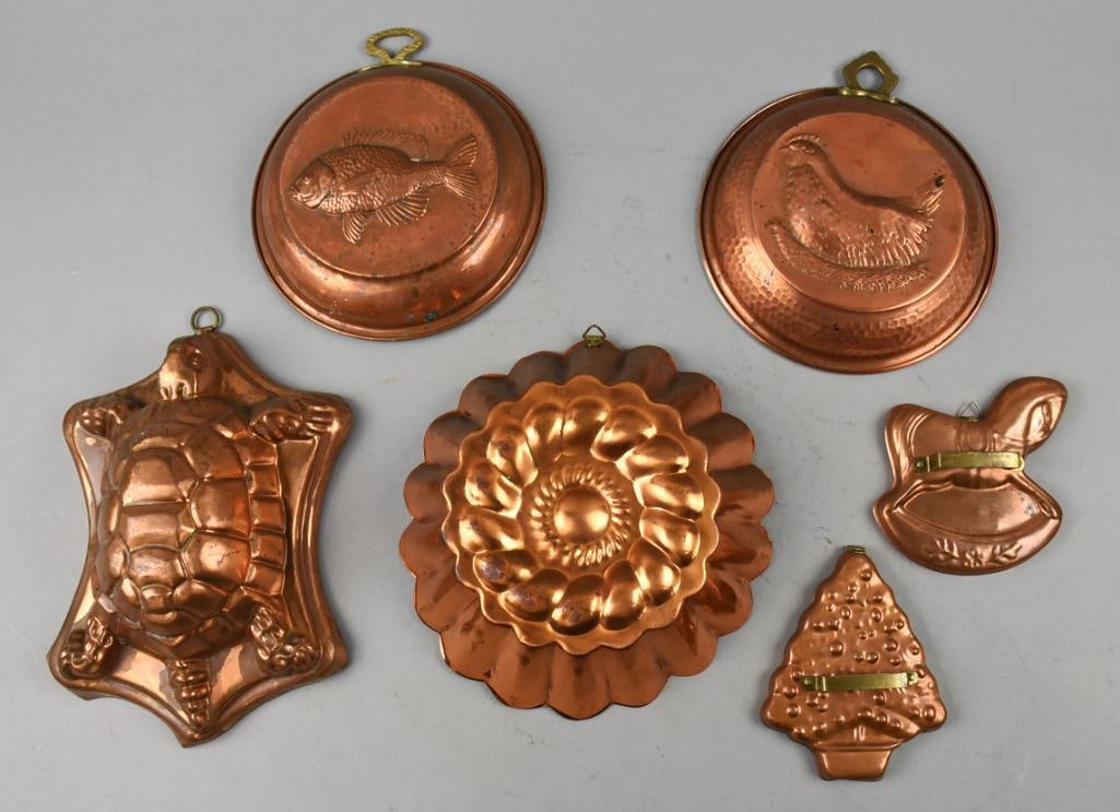 Vintage Copper/Tin Jelly Molds & Cookie Cutters (1 of 3)