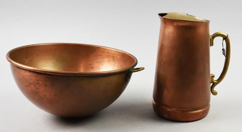 Vintage Copper Vessels, Mixing Bowl and ODI Pitcher (1 of 6)