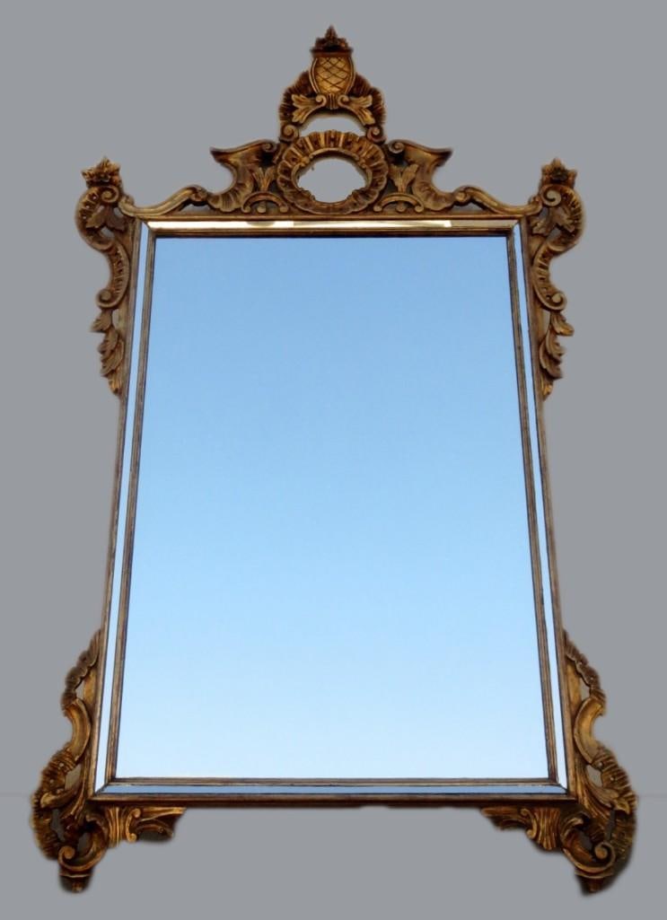 Vintage Italian Wood & Gold Gilt Mirror, Large (1 of 6)