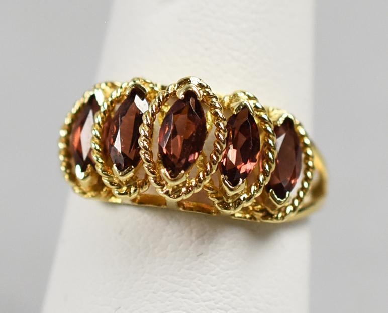 Martin Zamir 14K Yellow Gold & Garnet Ring (1 of 9)