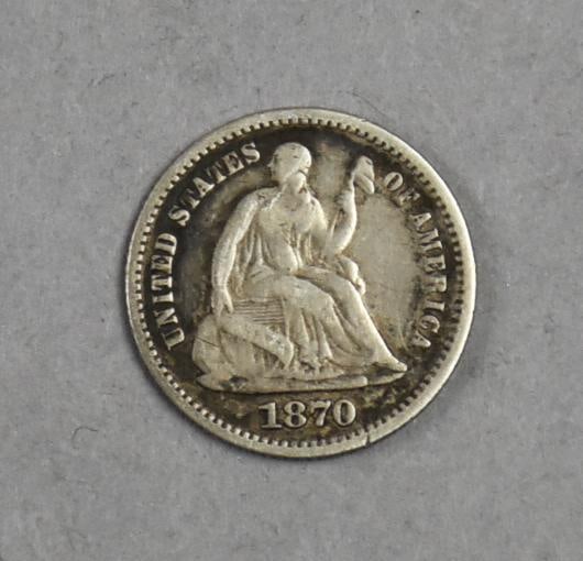 1870 US Seated Liberty Half Dime - Fine (1 of 2)