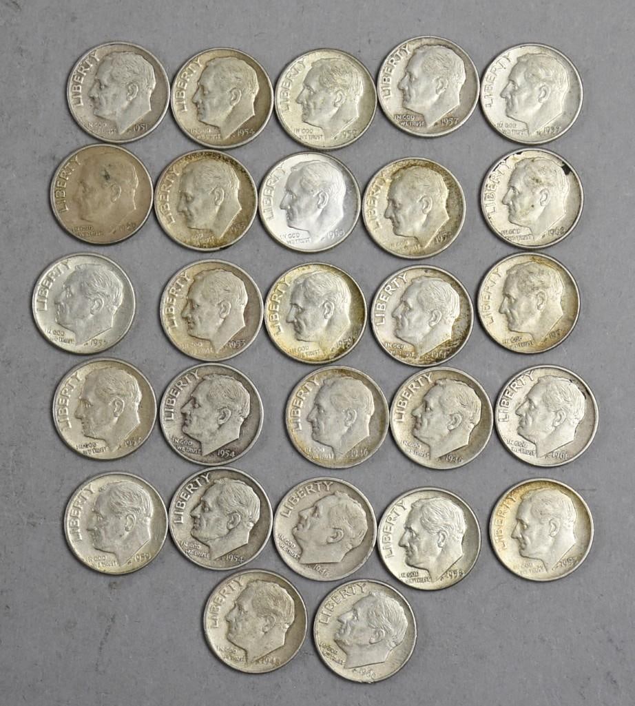 (27) 1946-1962 Silver Roosevelt Dimes-Good to Very Fine (1 of 4)