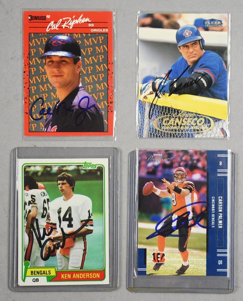 (4) 1980s-2000s Signed Sports Cards-Canseco, Palmer & More (1 of 2)