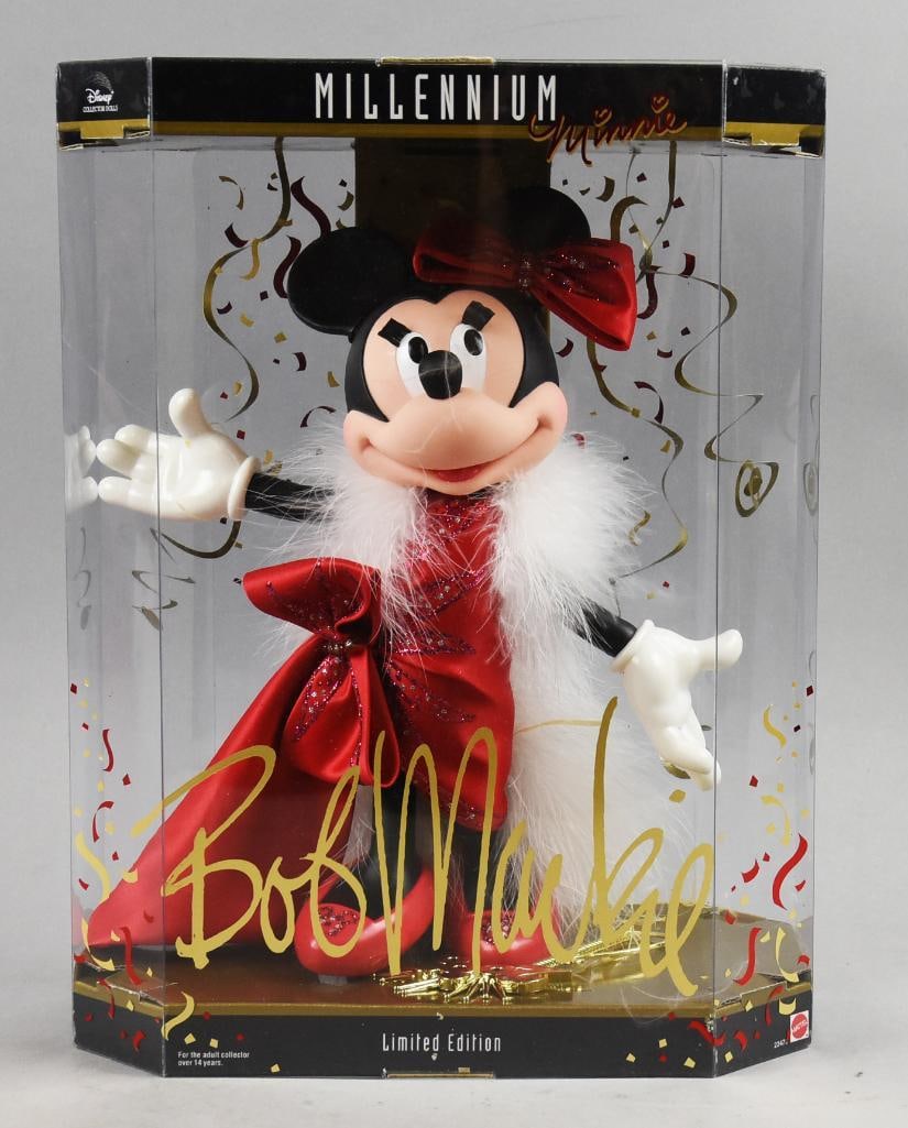 1999 Mattel Millenium Minnie Mouse, Bob Mackey-Lt Ed-NOS: 1999 Mattel Millenium Minnie Mouse, Bob Mackey-Lt Ed-NOS. Single owner collection from the largest toy collector on the West Coast.