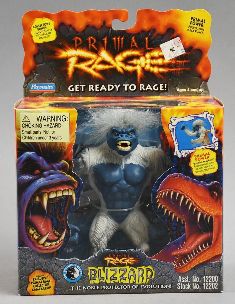 1994 Playmates Primal Rage Blizzard Action Figure-MIP-NOS: 1994 Playmates Primal Rage Blizzard Action Figure-MIP-NOS. Single owner collection from the largest toy collector on the West Coast.