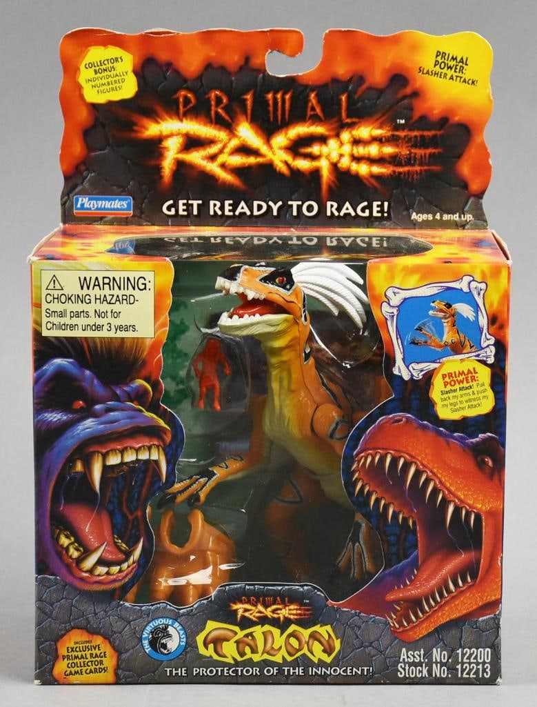 1994 Playmates Primal Rage Talon Action Figure-MIP-NOS: 1994 Playmates Primal Rage Talon Action Figure-MIP-NOS. Single owner collection from the largest toy collector on the West Coast.