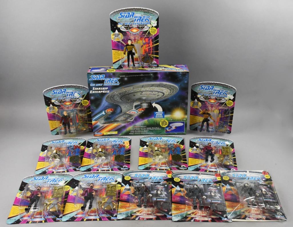 (13) 1992. 1994 Playmates Star Trek TNG Action Figures-NOS (1 of 6)