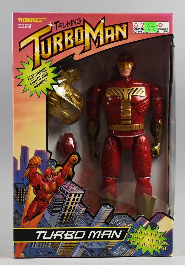 1996 Tiger Talking Turbo Man 13 1/2", Mint in Box-NOS (1 of 4)