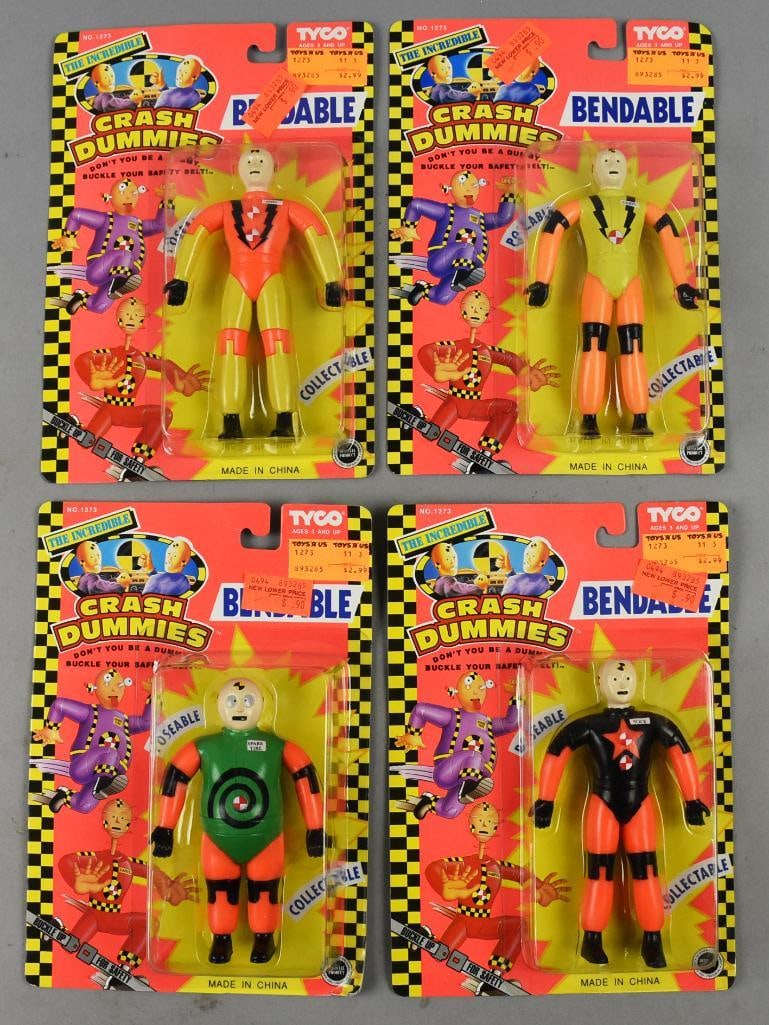 (4) 1992 Tyco Crash Dummies Action Figures-MOC - NOS (1 of 4)
