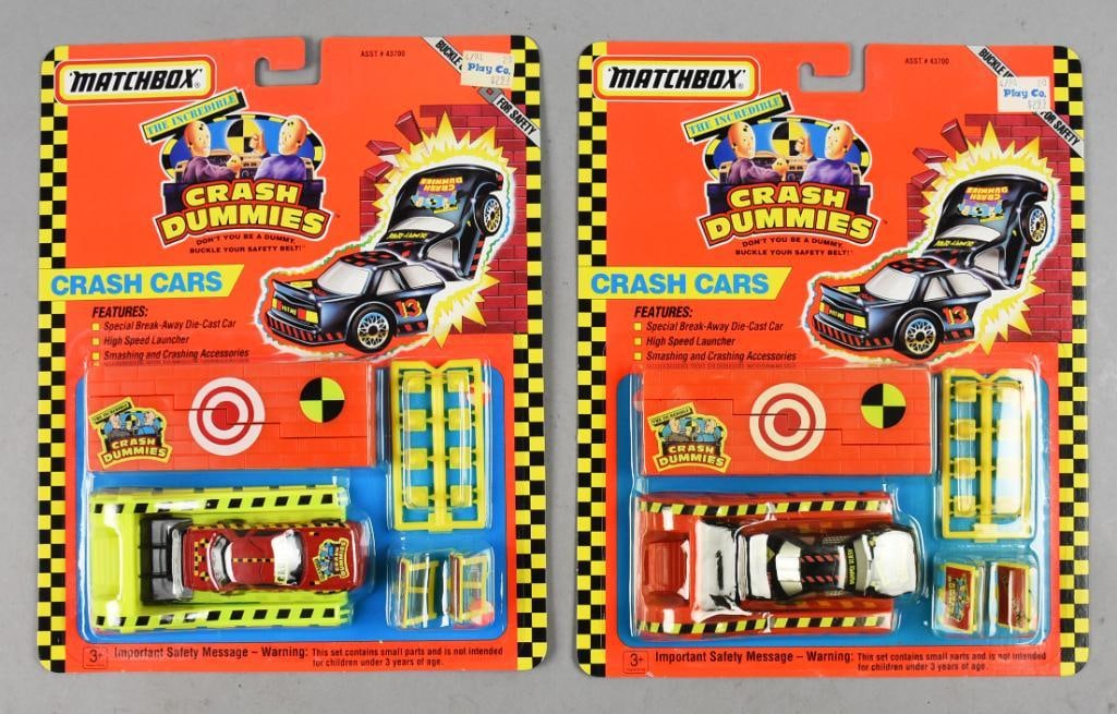 (2) 1992 Matchbox Crash Dummies, Crash Cars-MOC-NOS (1 of 2)