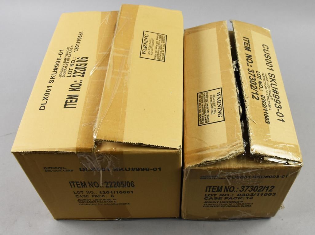 Johnny Lightning Diorama/Classic Plastic-Factory Ship Boxes: Johnny Lightning Diorama Release 4 and Classic Plastic-Factory Shipping Boxes. Single owner collection from the largest toy collector on the West Coast.