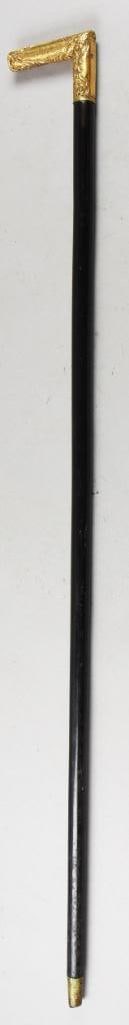 1873 14K & Henry Clay Lodge (VA) Cane-Identified: This is a fantastic 14K and ebony cane dated 1873. It was engraved by the Henry Clay Lodge #1 and presented to George Lauterbach. Mr. Lauterbach is possibly George William, born in Germany in 1830, pa