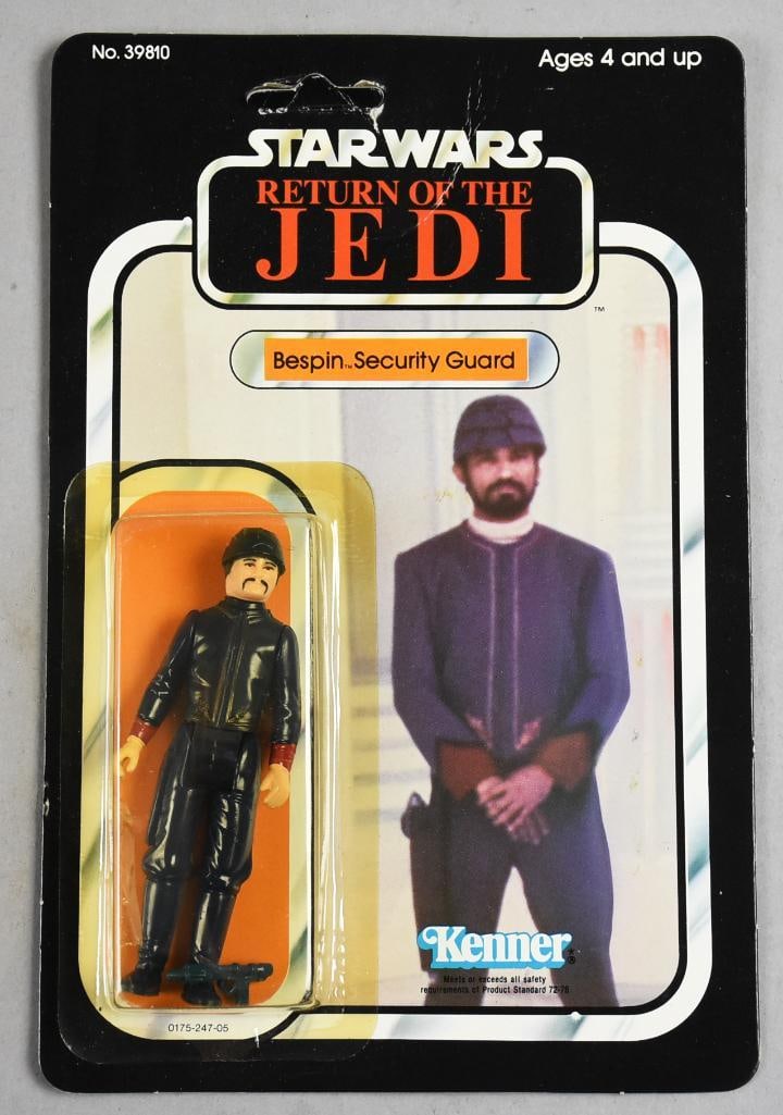 1983 Star Wars Bespin Security Guard ROTJ-77B-Unpunched-MOC-NOS: 1983 Star Wars Bespin Security Guard ROTJ-77 Back-Unpunched-MOC-NOS. Single owner collection from the largest toy collector on the West Coast. Some yellowing to the plastic.
