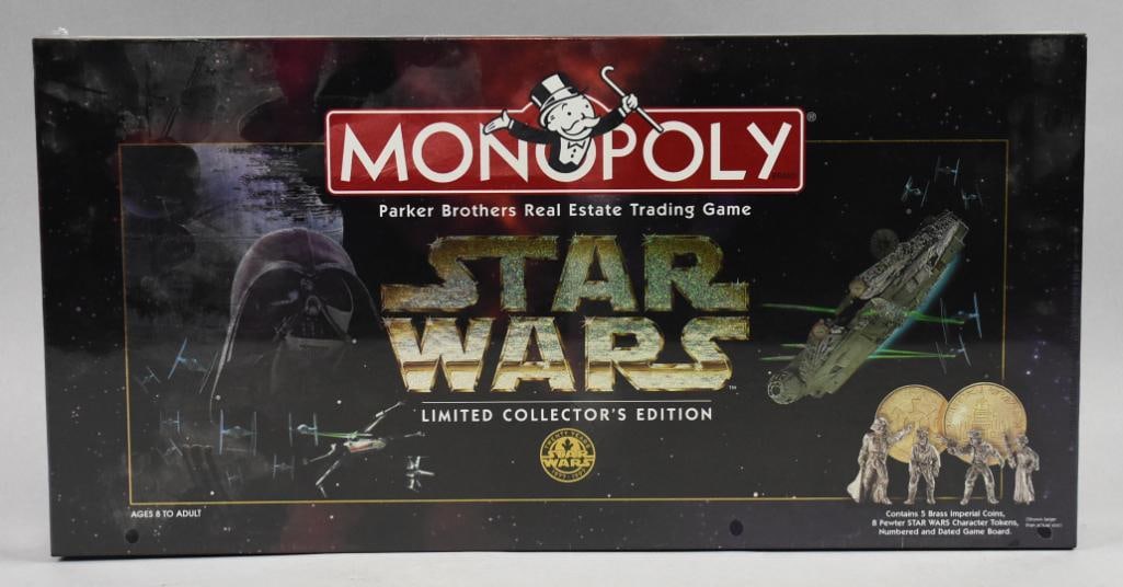 1996 Hasbro Star Wars Monopoly Board Game-Sealed-NOS: 1996 Hasbro Star Wars Monopoly Board Game-Sealed-NOS. Single owner collection from the largest toy collector on the West Coast.